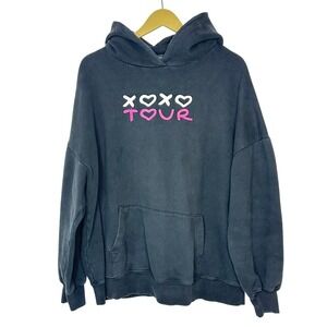 Young Miko XOXO Tour Hoodie Oversized Black Graphic Sweatshirt Mens Large